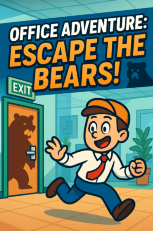会社内で出くわした熊を避けて脱出するゲーム