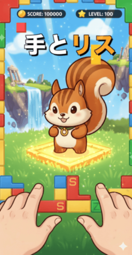 手とリス🖐️と🐿️